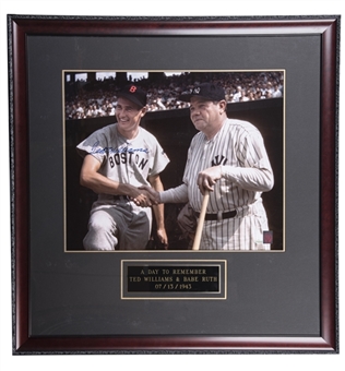Ted Williams Signed 20x24 Framed Photo with Babe Ruth (Green Diamond)